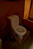 A real flash toilet in our tent